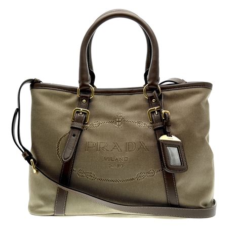 prada br4253 size|PRADA Jacquard Tote Bag Shoulder Canvas Khaki Beige Mocha .